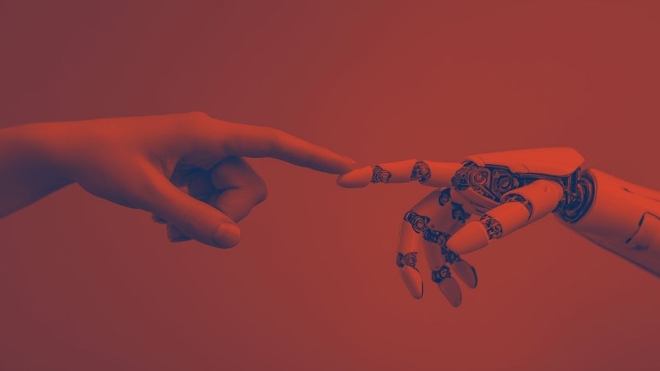 Mano umana e mano robotica, intelligenza artificiale